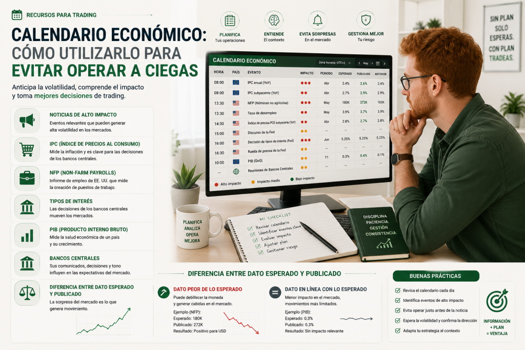 Calendario económico para analizar noticias y mercados financieros