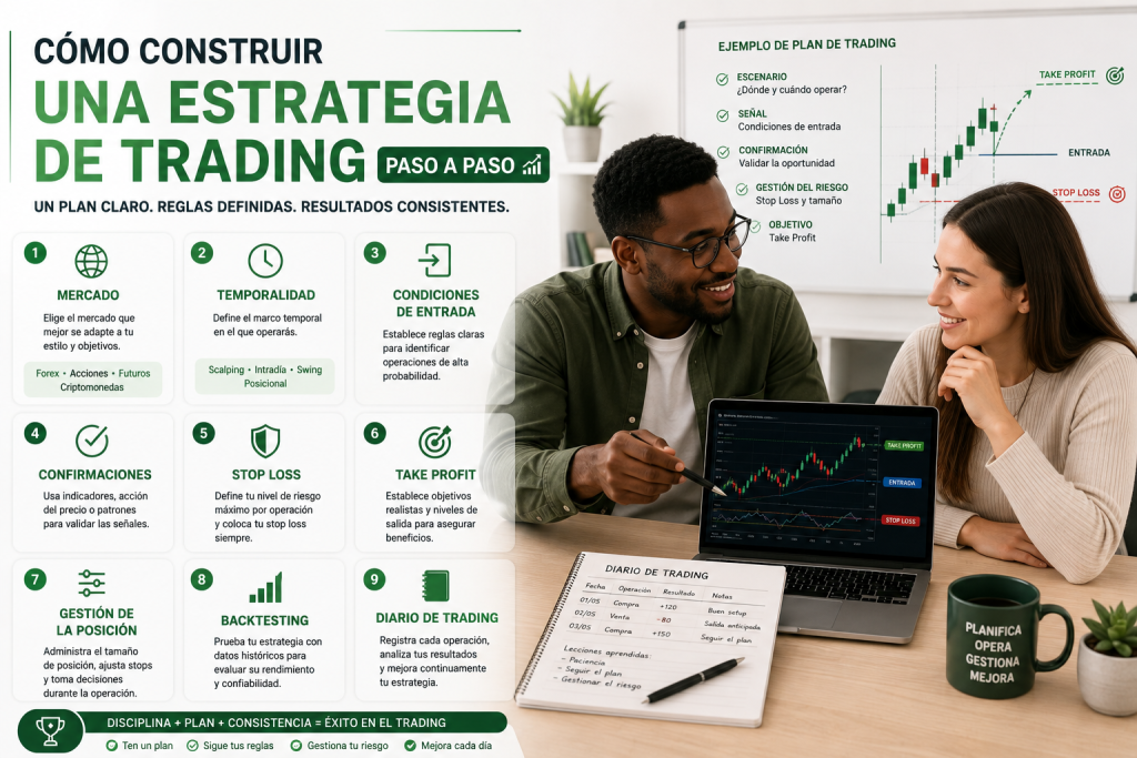 Cómo construir una estrategia de trading paso a paso con gráficos y análisis del mercado