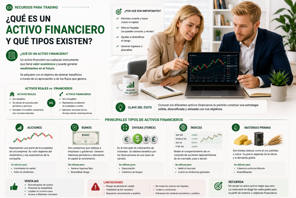 Activo financiero y tipos de activos para trading