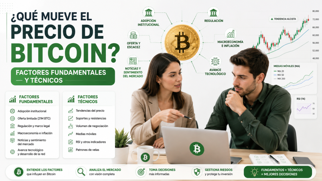 Qué mueve el precio de Bitcoin y factores que afectan a su cotización