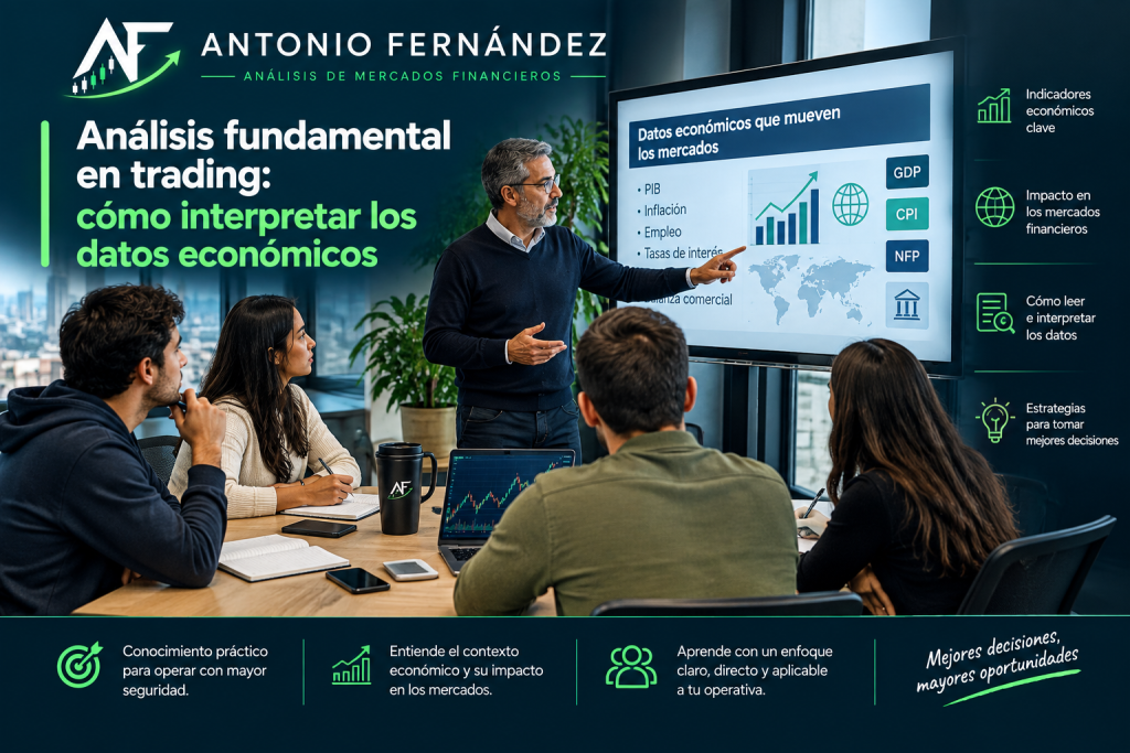 Trader analizando datos económicos antes de operar